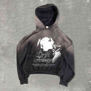 Nouveau design de sweat à capuche pour homme en coton délavé surdimensionné vintage délavé à l'acide <span class=keywords><strong>pull</strong></span> avec col à capuche - Product Image 2