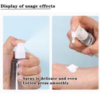 Conception étanche quatre en un personnalisée, flacon de voyage réutilisable, flacon pulvérisateur, flacon de lotion, adapté à l'emballage cosmétique