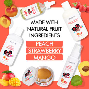 Çocuklar saç bakım seti ürünleri doğal meyve parfümlü nemlendirici besleyici ferahlatıcı şampuan ve yıkama 2 In 1 özel etiket - Product Image 4