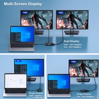BENFEI USB C Hub 4-in-1 Berbahan Aluminium dengan Port USB C VGA/USB 3.0, Pengiriman Daya 60W, Kompatibel dengan Laptop MacBook Pro, Baru