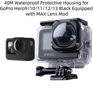 Boîtier de plongée étanche compatible avec GoPro 9/10/11/12/13 Black, équipé du module d'objectif MAX, protection pour plongée profonde jusqu'à 40 m - Product Image 1