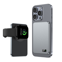 Power Bank Magnetik Ultra Tipis 3 in 1 Pengisi Daya Nirkabel Portabel 20W PD Pengisian Cepat Power Bank Bahan Aluminium Alloy untuk Ponsel dan Jam Tangan