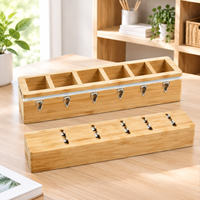 Portapillole Settimanale in Bambù con Chiusura Magnetica, Contenitore Portatile per Medicinali e Integratori