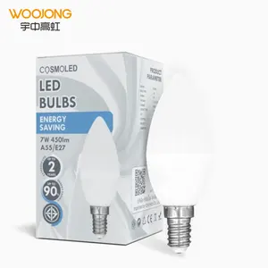 WOOJONG E27 E14 मोमबत्ती प्रकाश बल्ब का नेतृत्व किया 5w 7w dimmable C37 बल्ब प्रकाश का नेतृत्व किया