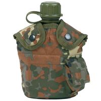 Bouteille d'eau en plastique PE bouilloire tactique cantine avec pochette Camping en plein air randonnée bouteille d'eau potable