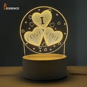 Love <span class=keywords><strong>Bear</strong></span> 3D illusione ottica lampada colore caldo graduale cambiamento tocco controllato USB ricaricabile dimmerabile luce notturna moderna - Product Image 1