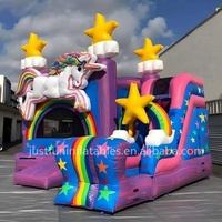 Château rebondissant gonflable de videur de trampoline de licorne de nouvelle conception avec la piscine d'eau