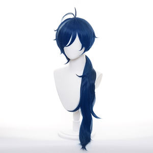 Peluca Ainizi, Nueva Llegada, 90cm de Largo, Sintética, Hecha a Máquina, Azul Oscuro, Peluca de Cosplay de Kaeya Alberich de Genshin Impact para Hombre - Product Image 5