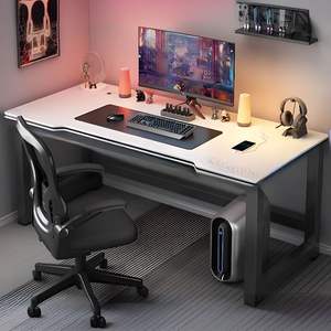 Bureau de Gaming Moderne en Forme de L Noir en Fibre de Carbone, Table d'Étude <span class=keywords><strong>Simple</strong></span> et Économique avec Plateau en Bois pour la Maison, les Salles de Jeu en <span class=keywords><strong>Location</strong></span> et les Bureaux - Product Image 5