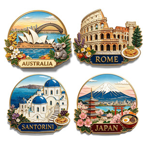 Free Sample Custom Design Zinc Alloy <b>London</b> Santorini Tourist Souvenir 3D Metal Fridge Magnet - Product Image 1