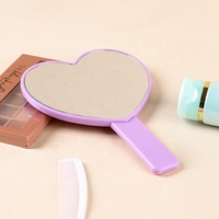 Marque privée violet miroir de beauté gros vison cils miroir main miroir compact logo personnalisé