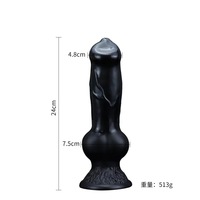 Dildo réaliste en silicone pour chien, 24*7.5cm, pénis féminin, stimulateur doux en forme de pénis d'animal