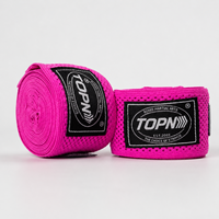 Bandages de boxe en polyester et coton de couleur unie, 2,5 m, élastiques, largeur 5 cm, bandage de poignet Muay Thai, entraînement MMA, unisexe, OEM TOPN
