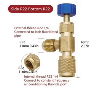R22 R410a Refrigerant Safety Valve Adapter 1/4 In External Thread For <b>Air</b> <b>Conditioning</b> Fluorine <b>Pipe</b> Connection - Product Image 2