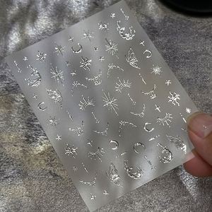 Autocollant pour ongles en or 5D, lune/étoile, bronzage, autocollant pour ongles en laser, étoile, lune, croix, design, autocollant pour ongles en or et argent, autocollant auto-adhésif - Product Image 5