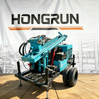 Foreuse hydraulique sur roues de type traîné, facile à transporter, 300m 78kw, pour puits d'eau et de forage, à double alimentation eau et air