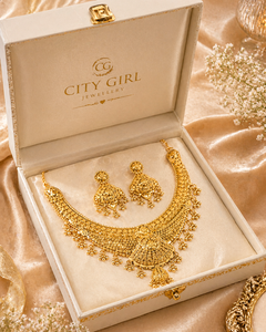 Conjunto de Accesorios de Moda Chapados en Oro City Girl, Collar con Pendientes para Mujer, Conjunto de Joyería Nupcial Tradicional - Product Image 3