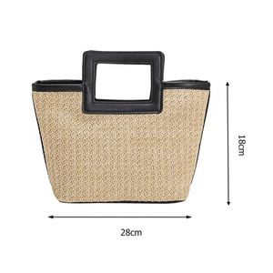 Sac En Paille Tressee <span class=keywords><strong>Demi</strong></span> Lune De Plage Osier Fait Main Sacs Mode Pour Femmes Filles Ensemble Seau Crochet a Faire Soi Meme - Product Image 2