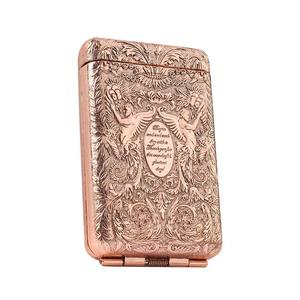 Nuovo Portasigarette Quadrato YMS in Metallo Dorato Inciso, Stile <span class=keywords><strong>Thomas</strong></span> Shelby, Lussuoso e Classico, Vintage, 16 Pezzi, Lucidato, con Tre Aperture - Product Image 4