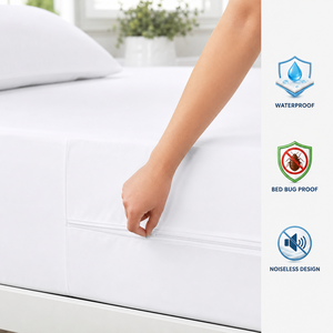 Vente en gros usine : Housse de matelas imperméable à 6 côtés avec fermeture éclair, approvisionnement en vrac - Product Image 1