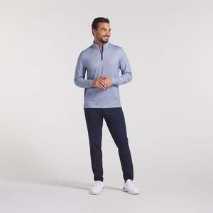 Tùy Chỉnh Nhanh Chóng Khô Đan Sâu Hải Quân Quý Zip Áo Thun Jumper Hiệu Suất <span class=keywords><strong>1</strong></span>/4 Zip Người Đàn Ông Quần Áo Thể Thao Tất Cả Các Hơn <span class=keywords><strong>In</strong></span> Áo - Product Image 3