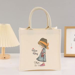 Custom Logo Size Printed Eco Friendly Waterproof Reusable Plain, Bulk Polyester Cotton Canvas Grocery Shopping Tote <b>Bags</b>/ - Product Image 4