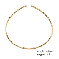 Boho Simple Minimaliste En Acier Inoxydable Largo Boîte Chaîne Collier Ras Du Cou Plaqué Or Bijoux De Mode pour Cadeau