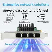 Kartu Jaringan Gigabit PCI Express X1 Empat Port I350 Internal 1G Vision Acquisition NAS Kecepatan Tinggi untuk Desktop Tersedia di Stok
