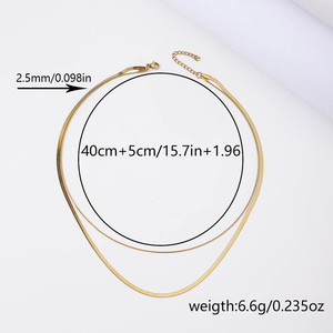Collar de cadena de serpiente en capas |   Collar de Acero Inoxidable con Baño de Oro PVD de 18K, Diseño de Múltiples Hilos, para Mujer, Joyería Resistente al Deslustre - Product Image 1