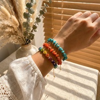 Bracelet Macramé en Pierres Naturelles Irrégulières et Perles Dorées, Plus de 10 Couleurs, Style Bohème, Réglable, Fait Main, Cadeau pour Femme, Vente en Gros OEM