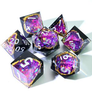 神秘的紫色地质树脂DND骰子套装，龙与地下城的工匠多面体RPG骰子板角色扮演Games-G1 - Product Image 6