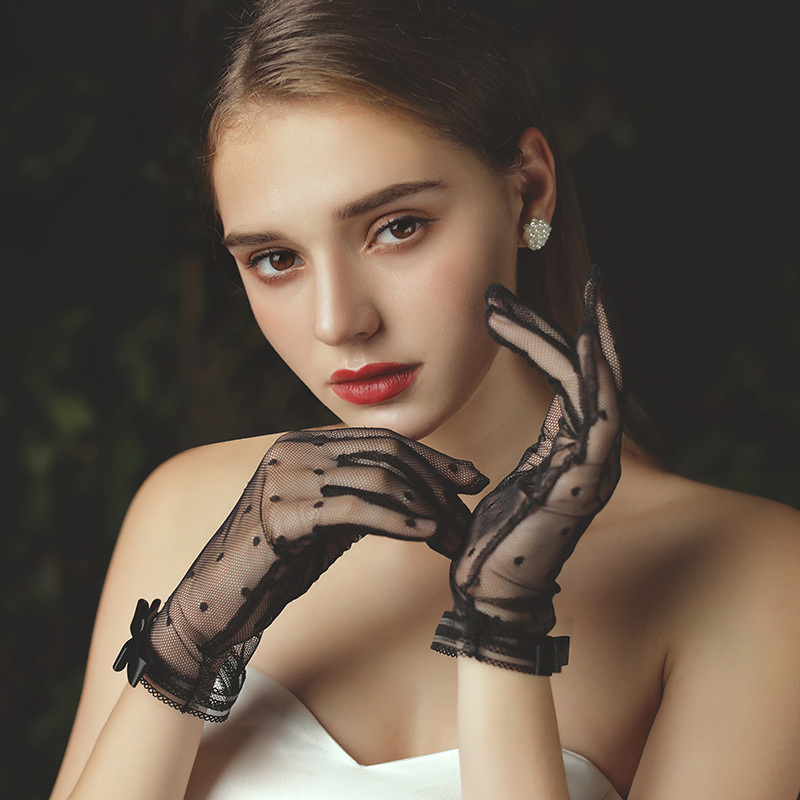 Сексуальное элегантное кружевное свадебное платье, сексуальные кружевные перчатки, короткие свадебные перчатки для невесты, женские перчатки для улицы, Прямая поставка