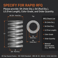 Resorte Rectangular de Alta Resistencia ISO 10243, Resorte Helicoidal 50CrV4/6150, Dureza HRC 45-50, -20C +150C, para Moldeo por Inyección