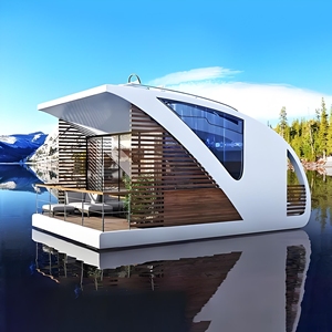 Casa Galleggiante Prefabbricata di Lusso Personalizzata 2025, Casa Mobile Moderna Modulare, Mini Casa Galleggiante, Casa Galleggiante <span class=keywords><strong>per</strong></span> Acque Tranquille - Product Image 3