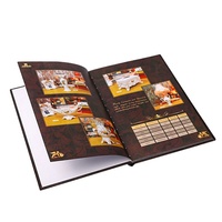 Contoh Menu Restoran Cetak Buku Hardcover Mewah Berkualitas Tinggi dengan Hot Stamping Emas Pulida Baru 2025