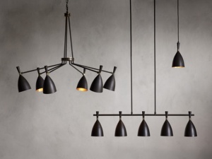 Lustre suspendu moderne de style industriel nordique, bronze foncé, linéaire, pour îlot de cuisine, salle à manger, restaurant, bar - Product Image 5