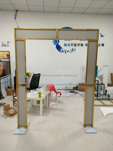 Support en arc lisse en acier inoxydable détachable de haute qualité or brillant décor de scène d'événement de fête de mariage support de fond Rectangle - Product Image 4