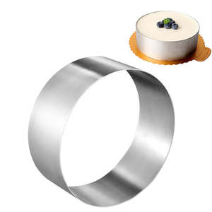 Moule <span class=keywords><strong>à</strong></span> pâtisserie de cuisine DIY rond en acier inoxydable antiadhésif pour gâteau mousse - Product Image 2