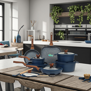 21 件套不含 PFOA 铝制烹饪锅具、砂锅、煎锅、烤盘套装、不粘锅具套装 - Product Image 1