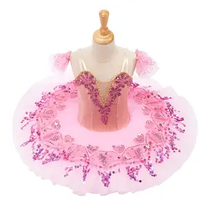 T0044 Cheap Pancake Tutu Professional Pink Fairy Ballet Tutu Barato Tutus Dance Costumes Stage Performance Wear
