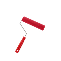 Rouleau de peinture en laine rouge de haute qualité, manche en plastique, acrylique, qualité industrielle, personnalisable, support OEM, garantie 3 ans, livraison rapide