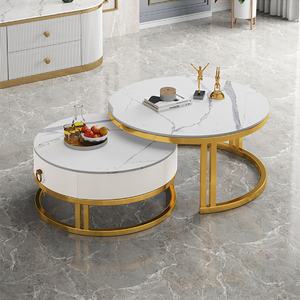 Nouvelle table basse modulable 2022, design rond, table à thé extensible en ardoise, table de café - Product Image 4