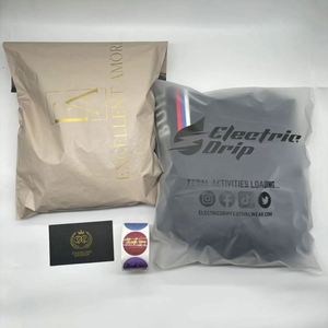 Biodegradable Eco-Friendly <b>Waterproof</b> Custom Gold Foil LOGO Poly Mailing Bag for Clothing Fur Coat Hoodies-Nude Color - Product Image 1