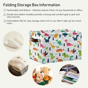 Nouveautés : Panier de rangement pliable en tissu rectangulaire avec poignées pour la buanderie, la salle de bain et la literie - Product Image 4