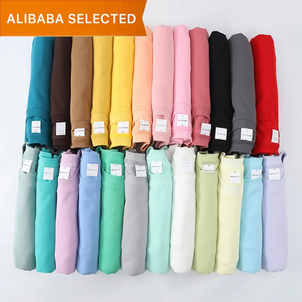H5004 Hochwertige 24 Farbe 3XL 300g Baumwolle Polyester Drop Shoulder Übergroßes Sweatshirt mit Rundhals ausschnitt Einfaches Unisex-Sweatshirt
