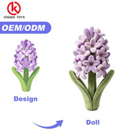 Boneka Bunga Hyacinth Ungu Desain Kustom untuk Hadiah Valentine Kain Lembut Bersertifikat CE 20cm 100 Pcs MOQ Kustom