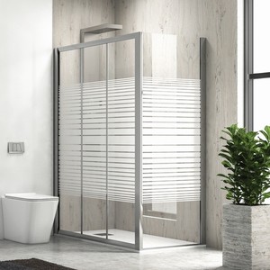 Box Doccia Scorrevole Kamalu KP3000S 90x130 Altezza 180 cm Moderno Senza Telaio in Acciaio Inox Porta Pieghevole per Bagno - Product Image 1