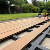 Planche de terrasse en WPC solide extrudé, imperméable, pour extérieur, décoration en bois écologique, planche solide en teck, utilisation hôtelière, garantie 1 an