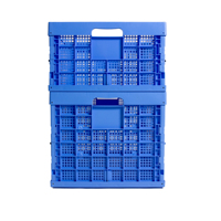 600*400*260mm Caisse en plastique pliable bleue pour le transport logistique Caisse logistique pliable recyclable pour fruits