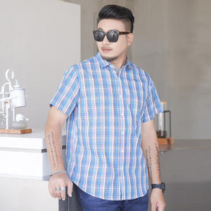 2023 grande taille chemise à manches courtes décontracté ample multicolore tout avec coton Plus gros chemise à manches courtes hommes - Product Image 4